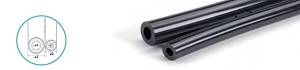 BLACK SILICONE TWIN TUBE LELY TYPE 14 X 25 / 9 X18 70CM LONG