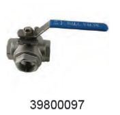 WAIKATO 39800097 VALVE-50MM SS 3 WAY T PORT WATER ONLY