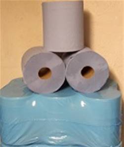6 PACK 2 PLY 23CM X 180M BLUE CENTREFEED PAPER